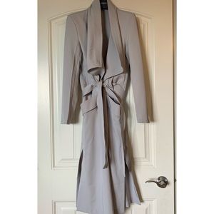Crepe grey duster trench coat XS